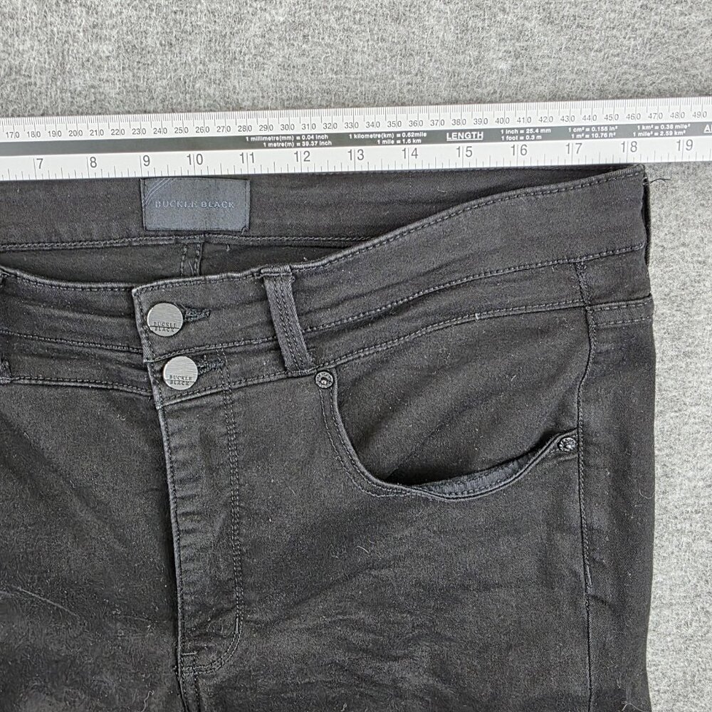 Buckle Black Tailored Bootcut Jeans Womens 32x30 Black Mid Rise Stretch Denim - Picture 6 of 9